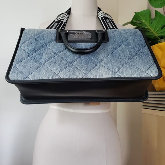 Steve Madden Denim Satchel Handbag NEW! - Picture 5 of 13